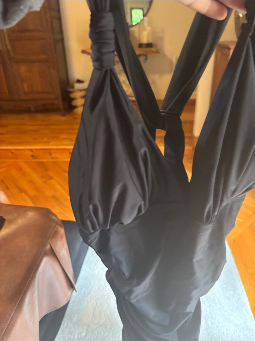 Cupshe Black One-Piece Swimsuit with Ruched Bust